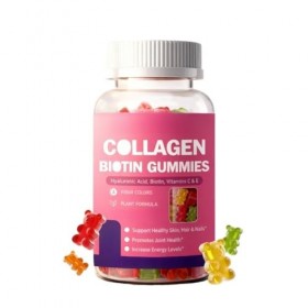 Gommes au collagène peptidique pour femmes et hommes sans sucre | Peptides de collagène hydrolysés, acide hyaluronique, multi