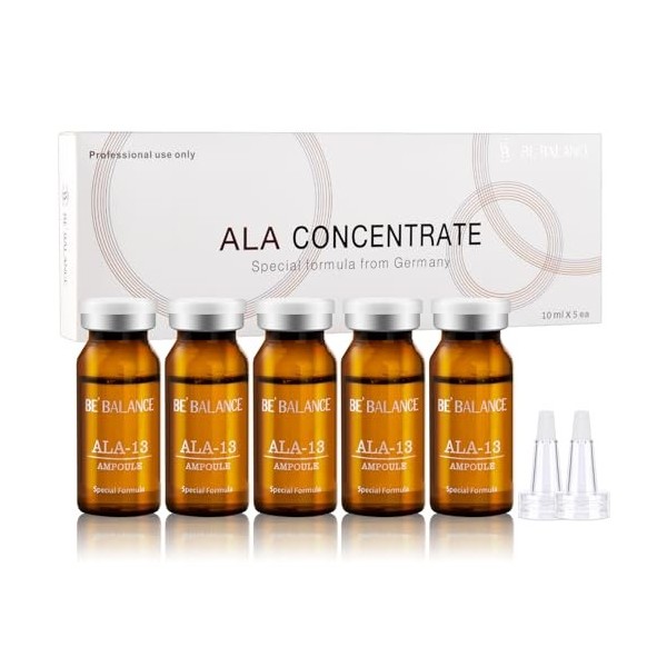 Collagène, peptides, sérum acide hyaluronique ALA concentré ampoules pour anti-âge, microneedling, raffermissement de la peau