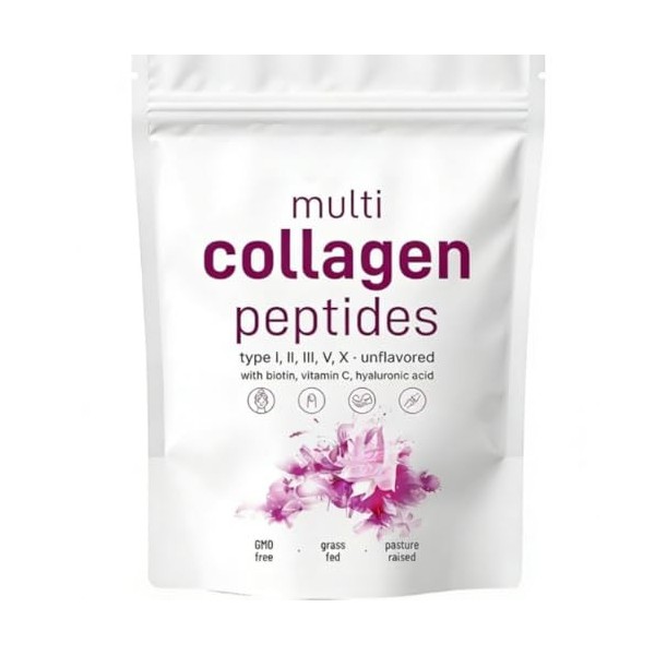 Peptides de collagène multi-effets : favorisent la production de collagène, nourrissent les cheveux, la peau, les ongles et l