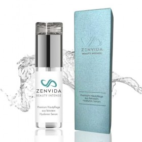 ZENVIDA Beauty Intense Sérum à lacide hyaluronique 50 ml, élixir anti-âge avec zinc, MSM et argent, soin hydratant multimolé