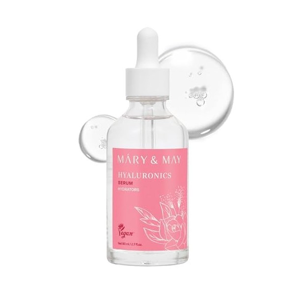 Mary&May Sérum Hyaluronics avec 6 types dacide hyaluronique - Complexe pour hydratation profonde et rétention dhumidité - S