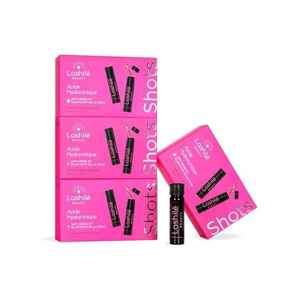 Lashilé Beauty - Complément Alimentaire - Anti-rides et élasticité de la peau - Shots Acide Hyaluronique 150 mg - Acide hyalu...