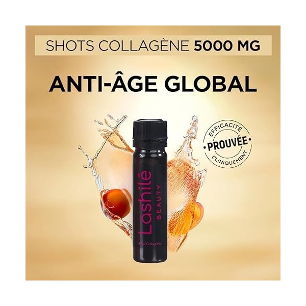 Lashilé Beauty - Complément Alimentaire - Anti-rides et élasticité de la peau - Shots Acide Hyaluronique 150 mg - Acide hyalu...