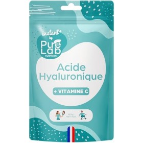 Acide hyaluronique pur et vitamine C - Anti-Âge & Anti-Rides & Hydratation de la Peau - 800-900kDa - 30 Gélules vegan - For