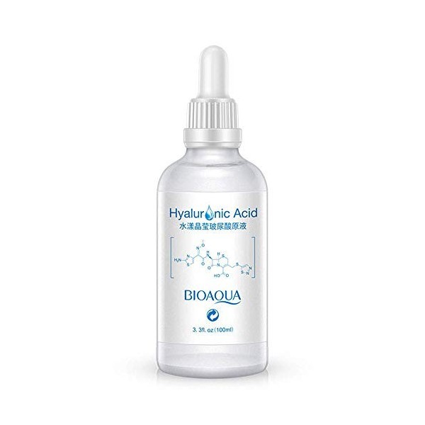 BIOAQUA Acide hyaluronique Nettoyant pour le visage Essence hydratante et lissante pour restaurer léquilibre hydrique 100 ml