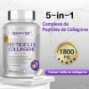 Swiyie Complexe de peptides de collagène Swiyie 5 types : I, II, III, V et X – 1800 mg par portion | 120 capsules | Complém