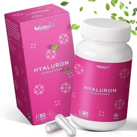 Capsules dacide hyaluronique – Hautement dosées avec 500 mg dacide hyaluronique – 500-700 kDa – 90 gélules végétaliennes