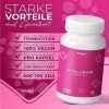 Capsules dacide hyaluronique – Hautement dosées avec 500 mg dacide hyaluronique – 500-700 kDa – 90 gélules végétaliennes