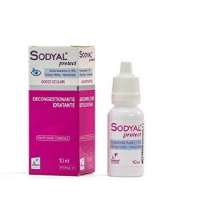 Sodyal Protect – Décongestionnant et lubrifiant. Collyre à base d’acide hyaluronique, de ginkgo biloba et d’hamamélis. Protec