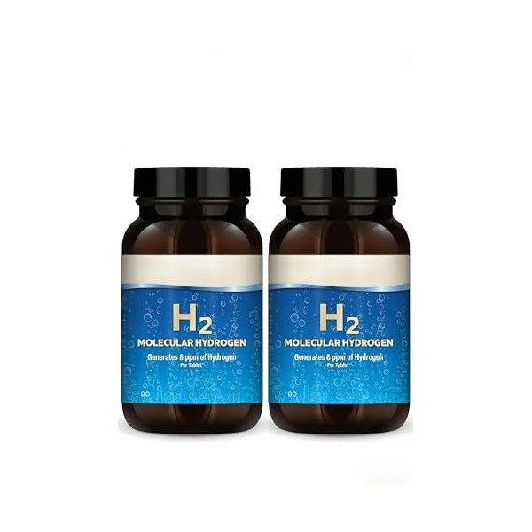 Hydrogène moléculaire H2 | Aide à lutter contre le vieillissement, lénergie cellulaire et la santé cérébrale,2pcs Acide hyalu...