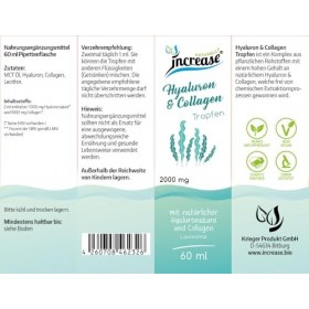 Gouttes dacide hyaluronique liposomale et de collagène hautement dosées – 60 000 mg par paquet 2000 mg dacide hyaluroniqu