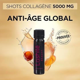 Lashilé Beauty - Complément Alimentaire - Anti-âge Global - Shots Collagène Marin 5000 mg - Type 1 et 3 -Nutricosmétique à bo...