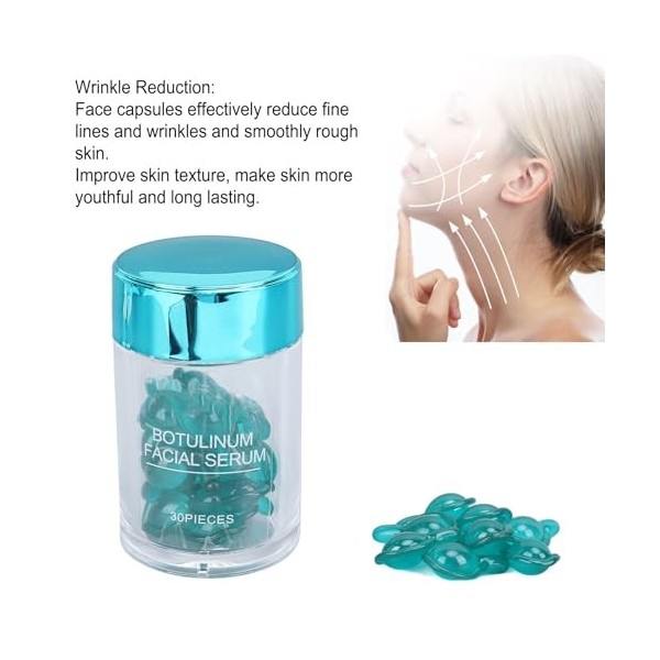 Qudinip Capsule Faciale 60 Pièces, élimination des Rides, Raffermissement, Nourrissante, Anti-âge, Lissage de la Peau Favoris