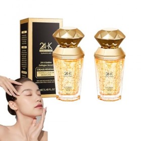 2PCS Face Serum 24K Gold – Moisturizing Face and Eye Serum Enriched with 24K Gold for Immediate Radiance, Golden Hyaluronic A