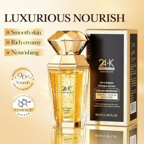 2PCS Face Serum 24K Gold – Moisturizing Face and Eye Serum Enriched with 24K Gold for Immediate Radiance, Golden Hyaluronic A