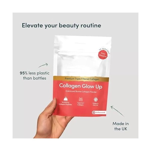 Poudre de collagène | pour la peau, les cheveux, les ongles et les articulations | Formule anti-âge | Sans OGM|