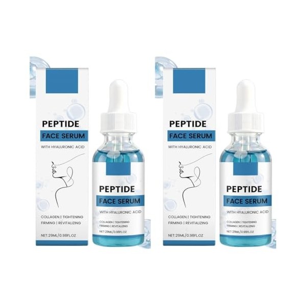 Sérum Visage aux Peptides de Cuivre, sérum anti-âge à base de peptides et dacide hyaluronique, 29 ml. Contient du tripeptide ...