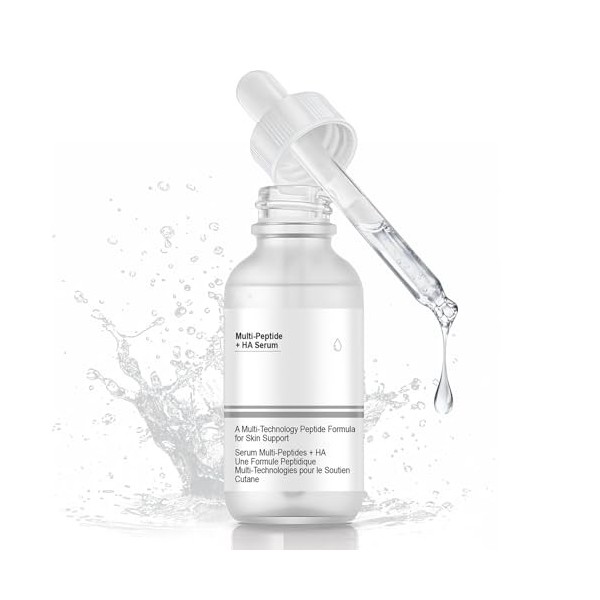 Sérum Multi-Peptides + Acide Hyaluronique, Serum Acide Hyaluronique Visage, Serum Anti Age, Hydrate et Illumine Teint, Atténu