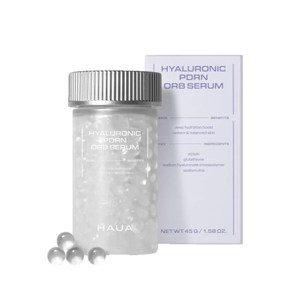 Sérum Orb Tout-en-Un : Acide Hyaluronique, PDRN, Glutathion, Niacinamide - Coffret de 20 g de capsules pour une hydratation i