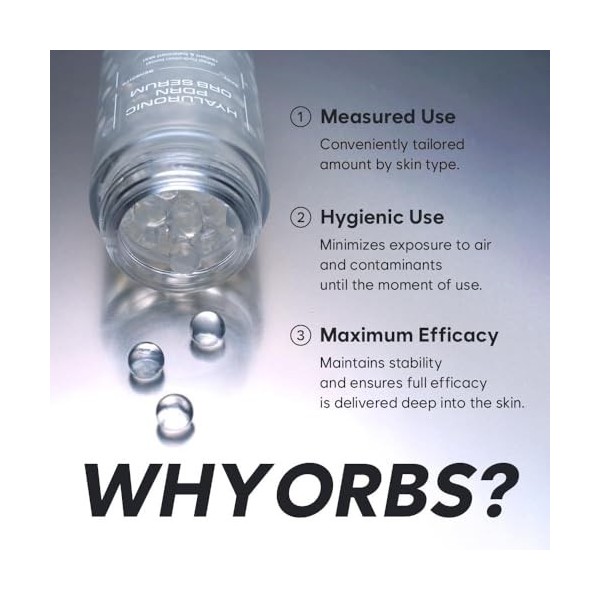 Sérum Orb Tout-en-Un : Acide Hyaluronique, PDRN, Glutathion, Niacinamide - Coffret de 20 g de capsules pour une hydratation i