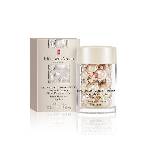 Elizabeth Arden - Capsules dAcide Hyaluronique + Peptides et Céramides, Sérum Hydratant et Repulpant, Formule Soyeuse et Lég ...