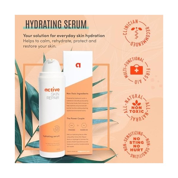 BLDG ACTIVE Active Skin Repair Sérum hydratant à lacide hyaluronique certifié Ewg pour le visage et le corps pour tous les t