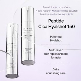 mixsoon Peptide Cica Hyalshot 150, 1.69 Fl. Oz / 50ml Centella Asiatica, Hyaluronic Acid for Sensitive Skin Lightweight & Fra