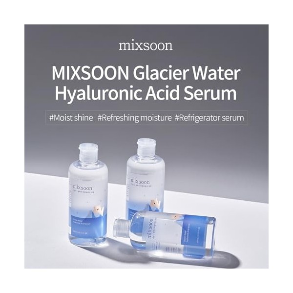 Mixsoon Sérum à l’acide hyaluronique à l’eau de glacier, hydratation profonde et boost d’hydratation pour une peau repulpée, ...