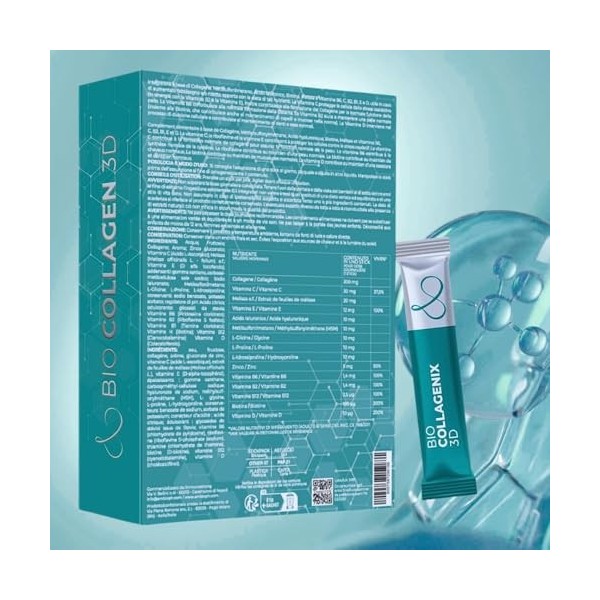 Collagène et Acide Hyaluronique, Collagène à Boire - Biotine, MSM & Vitamine C. Collagène hydrolysé, en Synergie avec le Pept