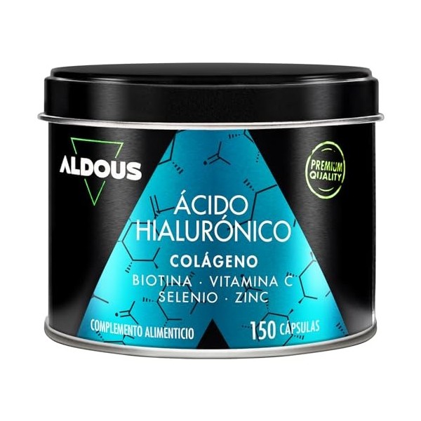 Collagène Hydrolysé + Acide Hyaluronique 220 mg - 150 gélules - 800 mg de Collagène par dose - Peau hydratée et articulations