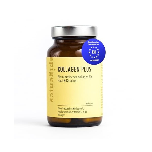 Epigenics Collagène Plus Capsules à lacide hyaluronique pour 30 jours - Collagène végétalien et biomimétique - Comprimés c