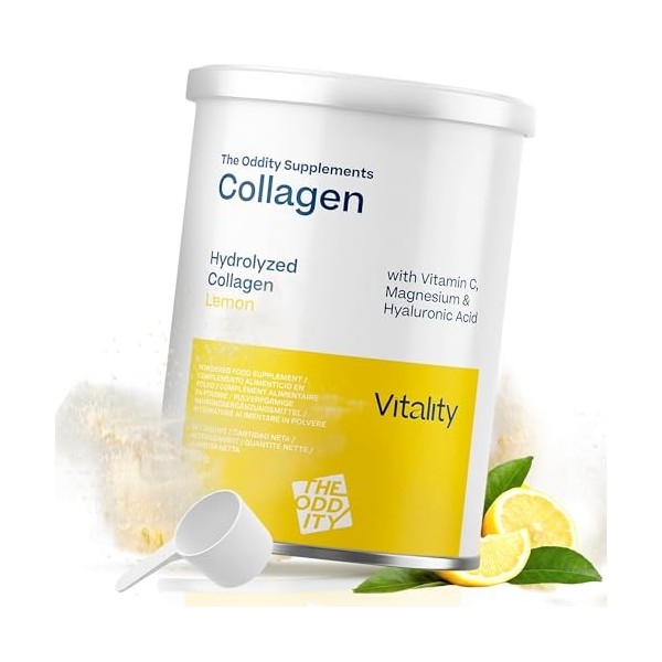 THE ODDITY Pack économique collagène avec magnésium + acide hyaluronique haute absorption 360 g 36 doses | Collagène hydrolys