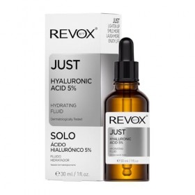 REVOX B77 - Just Hyaluronic Acid 5%, 30 ml, Sérum À LAcide Hyaluronique, Fluide Hydratant Visage Et Cou, Hydrate, Lisse Et A