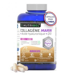 Collagène Marin Peptan® avec Acide Hyaluronique, Astaxanthine, Coenzyme Q10, Vitamine C et Zinc, Vitamines B12 et D3, Magnési