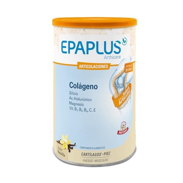 EPAPLUS Arthicare, Collagène Hydrolysé + Silicium + Acide Hyaluronique, Arôme Vanille à dissolution instantanée, Traitement d
