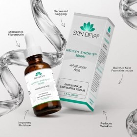 SKIN DEVA Matrixyl Synthe 6 Sérum à lacide hyaluronique – Anti-âge avec le sérum révolutionnaire Matrixyl synthe6 28,3 g Acid...
