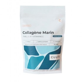 Collagène Marin Hydrolysé Naticol® type 1, 2 & 3 + Vitamine C en Poudre - CUURE - Peptides Brevetés - Dosage Optimal 6g par P
