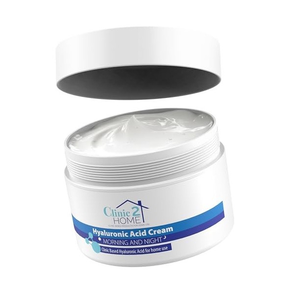 Clinic2Home Crème Hyaluronique 50g – Crème anti-rides jour & nuit à lacide hyaluronique. Hydrate, lisse les ridules & amél