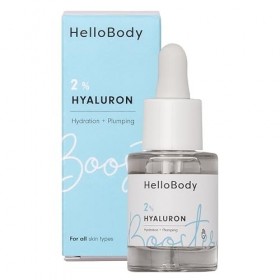 HelloBody Booster à 2% d’ acide hyaluronique 15 ml – Serum hydratant intense – Lisse les rides, optimise la rétention d’hyd