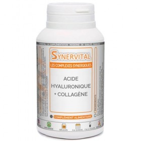 Acide hyaluronique + Collagène Synervital Synervital 1000 gélules dosées à 340mg - Complément alimentaire - Peau, articulatio