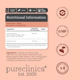 Triple force 1500 mg de collagène et dacide hyaluronique x 180 comprimés - 6 mois dapprovisionnement