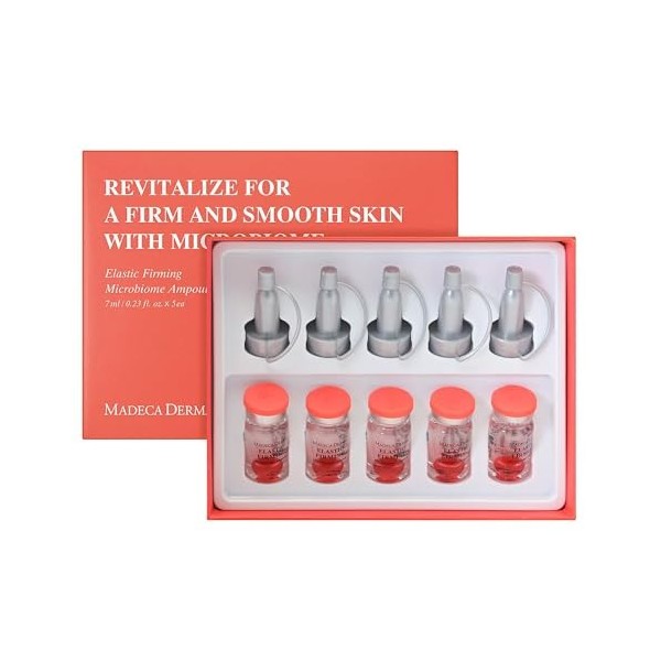 Madeca Ampoule raffermissante microbiome élastique Madeca Derma : soin coréen hydratant avec acide hyaluronique, collagène et