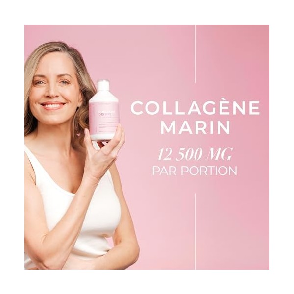 Swedish Collagen Deluxe | Complément liquide de collagène marin hydrolysé 12 500 mg - 3 x 500 ml 1 500 ml au total 60 jours