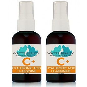 Watts Beauty Sérum hydratant à lacide hyaluronique avec gel réparateur antioxydant avancé à la vitamine C, 120 g