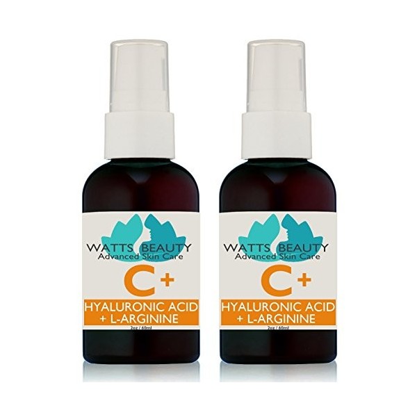 Watts Beauty Sérum hydratant à lacide hyaluronique avec gel réparateur antioxydant avancé à la vitamine C, 120 g