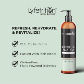 Lyfetrition Centella Asiatica Cica Sérum – Grand flacon de 37 ml – Sérum anti-âge pour peaux sensibles – Stimule la productio