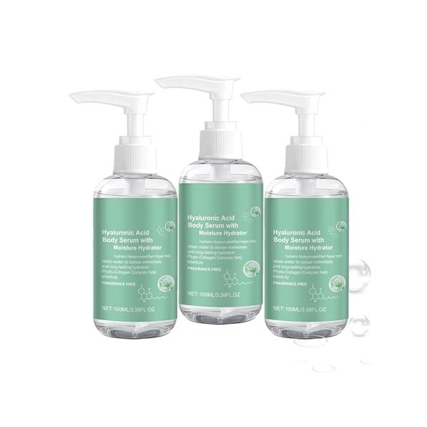 Sérum corporel hydratant à lacide hyaluronique Ha Body Hydrator, hydrate intensément, raffermit, formule non grasse, pour pe ...