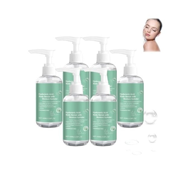 Sérum corporel hydratant à lacide hyaluronique Ha Body Hydrator, hydrate intensément, raffermit, formule non grasse, pour pe ...