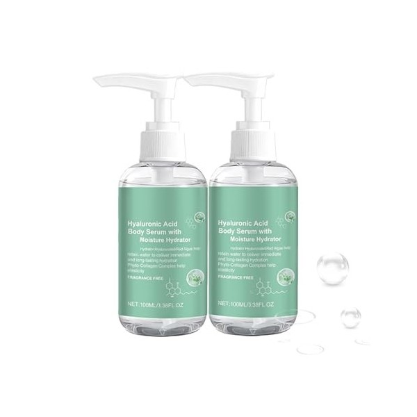 Sérum corporel hydratant à lacide hyaluronique Ha Body Hydrator, hydrate intensément, raffermit, formule non grasse, pour pe ...