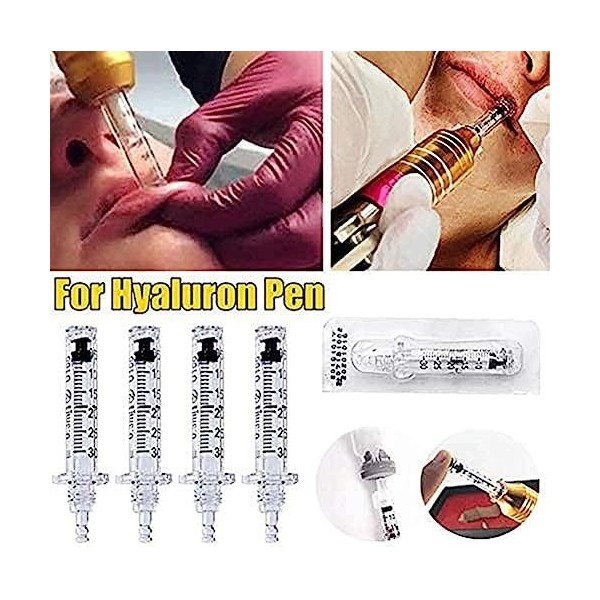 25 PCS Ampoule Tête Stylo Acide Hyaluronique pour Rides Lifting Lèvre Hyaluron Pistolet Atomiseur Hyaluron Stylo Haute Pressi